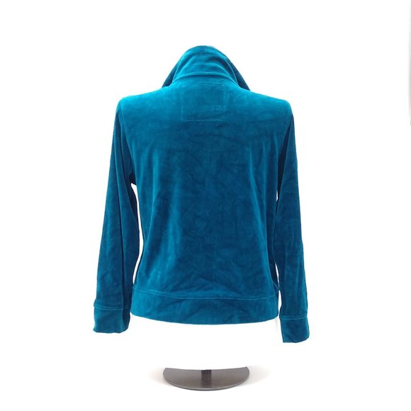 Onque Casuals Large Velour Casual Jacket Snap Fasten Comfort Elements of Style - Picture 8 of 12